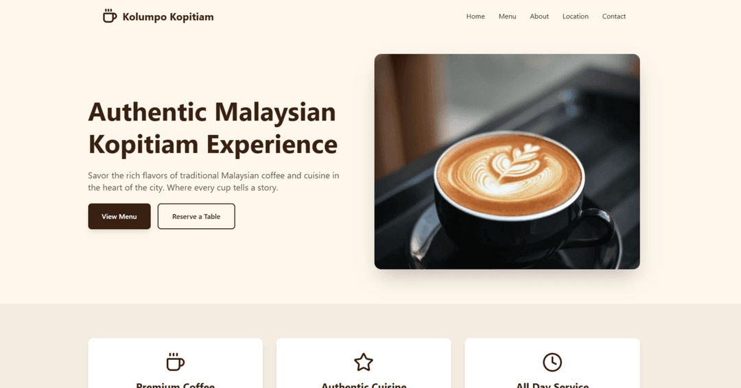 Sedap Cafe Website